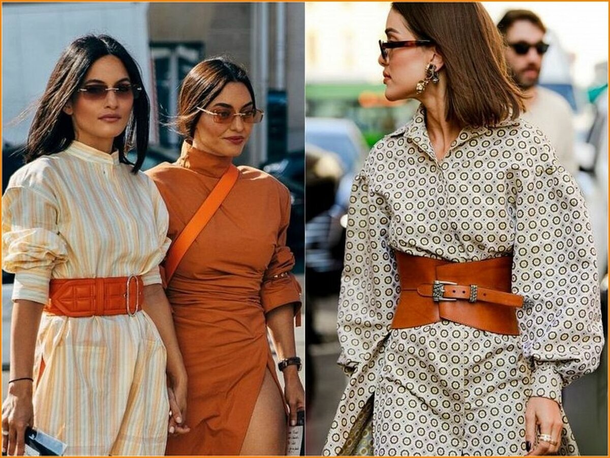 На фото представлены модные ремни в 2021 году "Bershka"