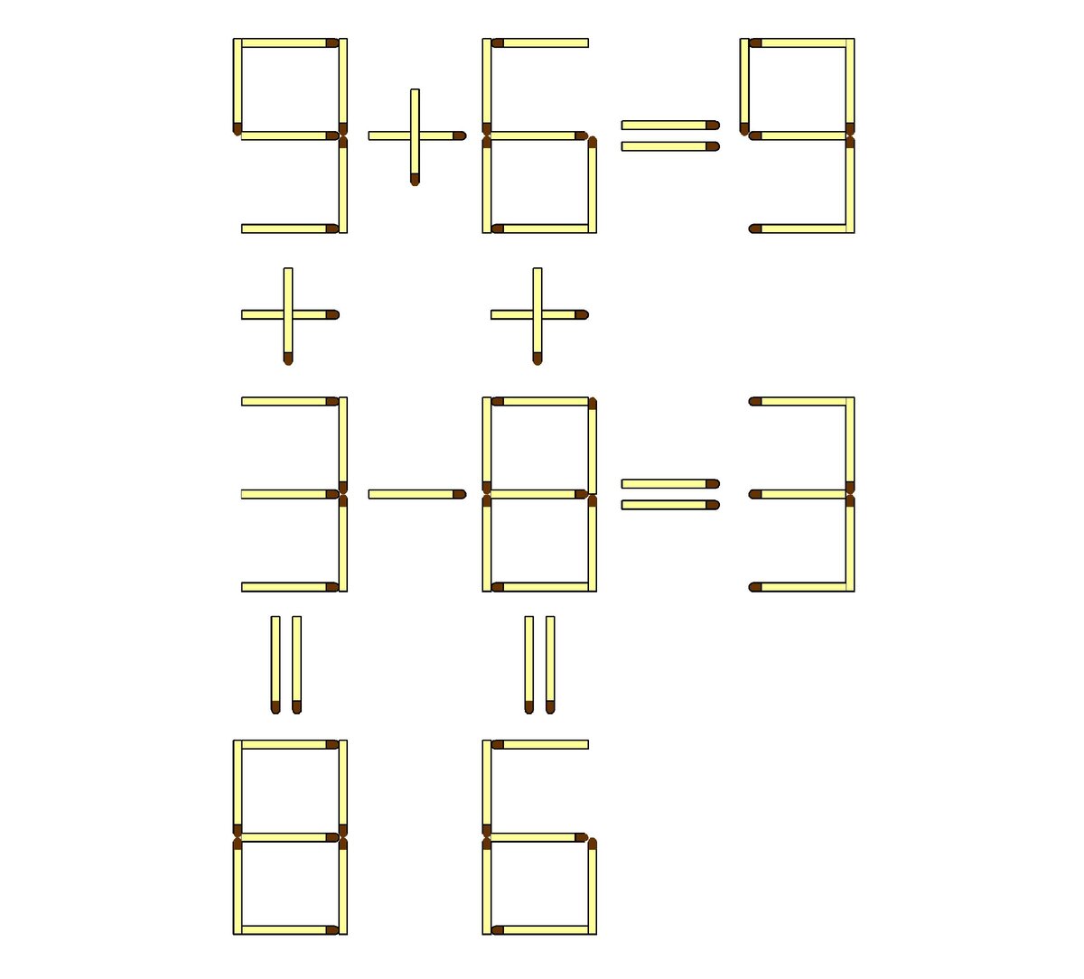 Математическая головоломка со спичками из 4х уравнений. | Реальные Игры |  Головоломки | Дзен