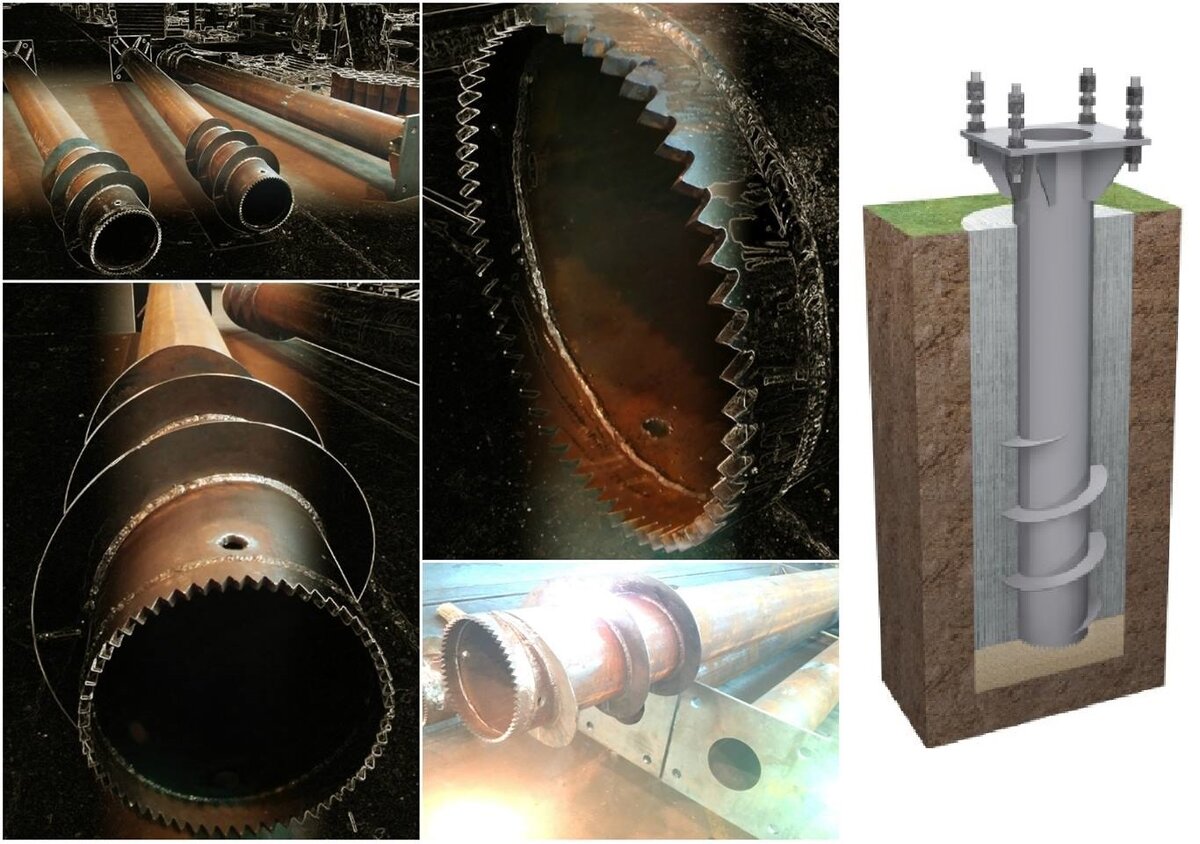 Вот такие сваи железнодорожники заполняют песком с отработанным маслом
