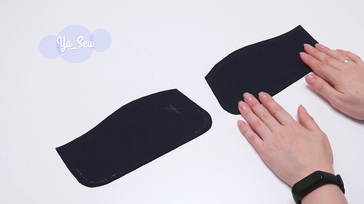 Нижний воротник на 0,3 см выкраиваем меньше верхнего 