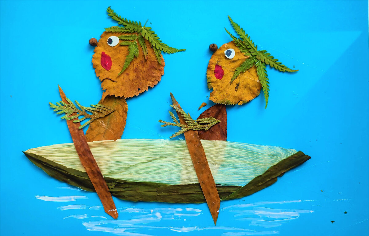 Аппликация из листьев Мишиной О.В.