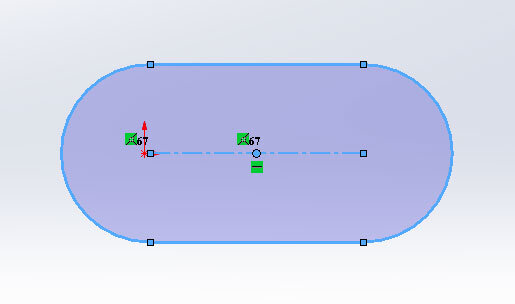 Эскиз прорези в SolidWorks