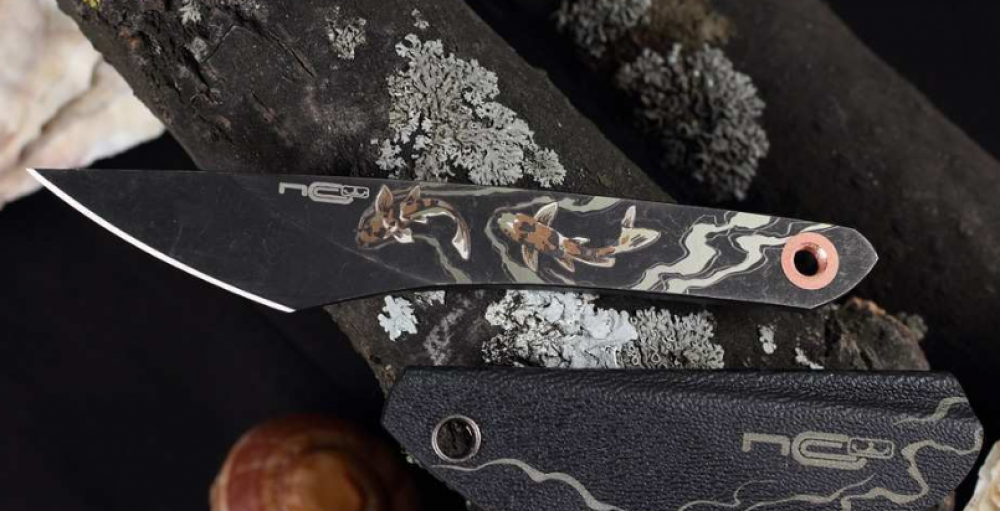 Нож Киридаши KOI, сталь AUS-8 Blackwash
