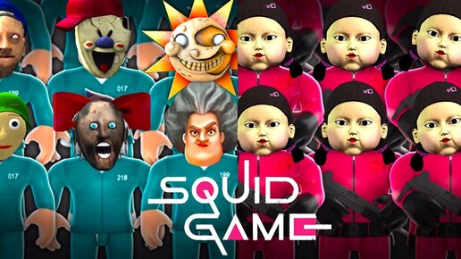 Granny Parody Squid Game🎵Musical Chairs 🟢 Green light 🔴 Red light ► funny horror animation granny