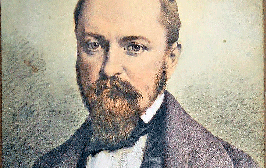 А. И. Герцен. Раскрашенная литография Л.-А. Ноэля. 1847. Париж. С дагеротипа 1847 г. / litexpress.goslitmuz.ru 