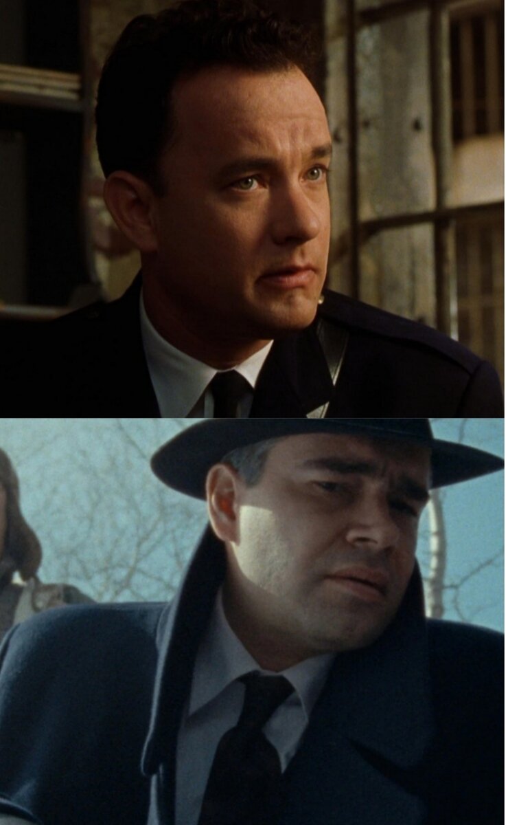 Пëтр Фëдоров в роли майора КГБ Олега Дмитриевича Костина("Перевал Дятлова"); Том Хэнкс в роли Пола Эджкомба("Зелëная миля"). 