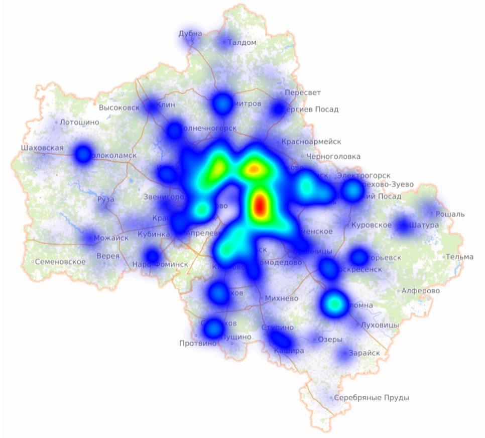 Карта подмосковья 2022