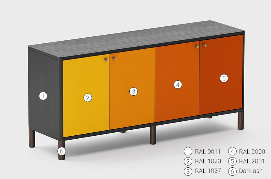 LATITUDE. Комод "SAGA ELMAR COLORED BODY + GRADIENT DARK".