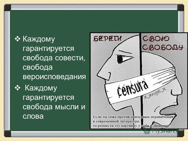 Каждому гарантируется. Свобода слова мысли совести. Свобода мысли и слова. Свобода совести Свобода вероисповедания Свобода мысли и слова. Каждому гарантируется Свобода мысли и слова.