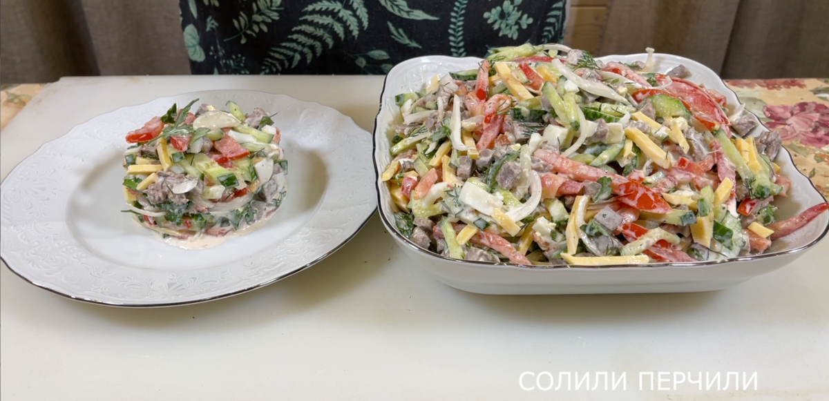 Рецепт салата Бахор. Питательный, вкусный, простой в приготовлении! Идеально подойдет к праздничному столу.