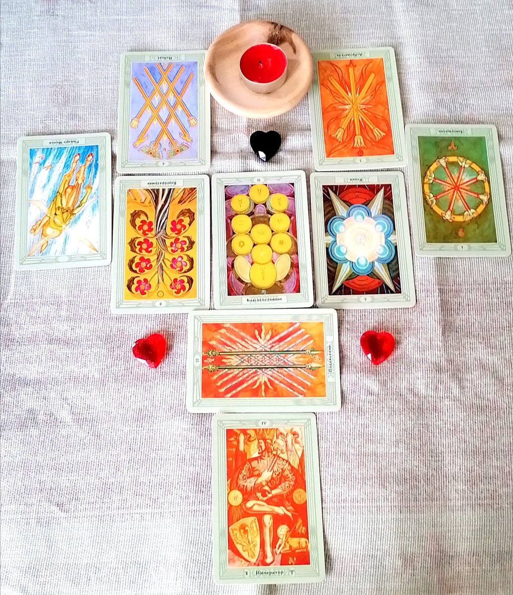 Расклад "Чёрное сердце" на Таро Тота