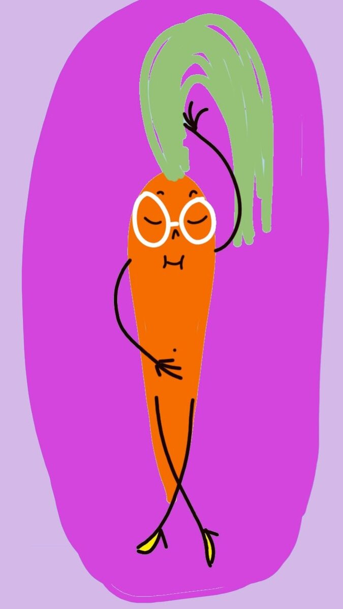 Морковь Ивановна лежит на разделочной доске. Иллюстрация: Ольга Фролова