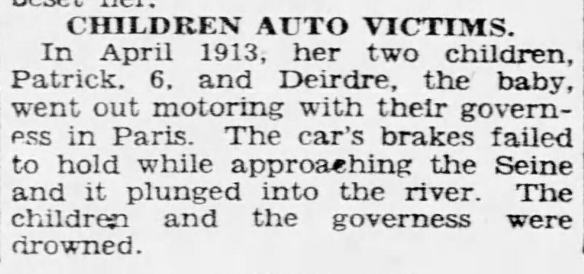 Детские жертвы автокатастрофы, The Pittsburgh Press, 15 сентября 1927