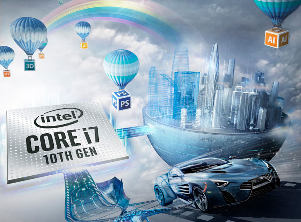 Как видно на изображении, 10-ое поколение позиционируется Intel как процессоры для работы с графическими программами 