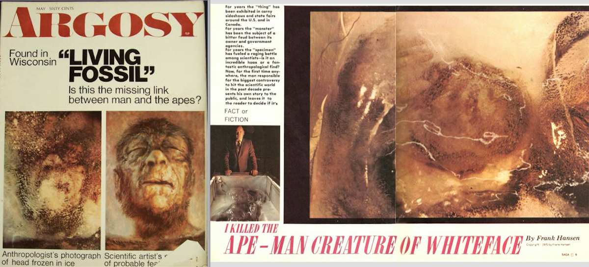 Публикации о "Замороженном из Миннесоты" в журналах Argosy и Saga