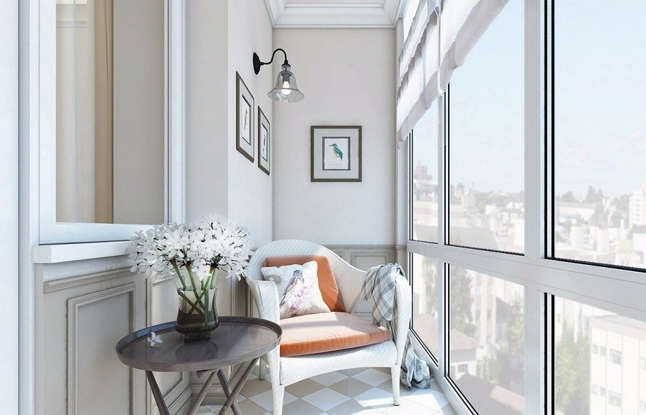 Светлая панорамная лоджия