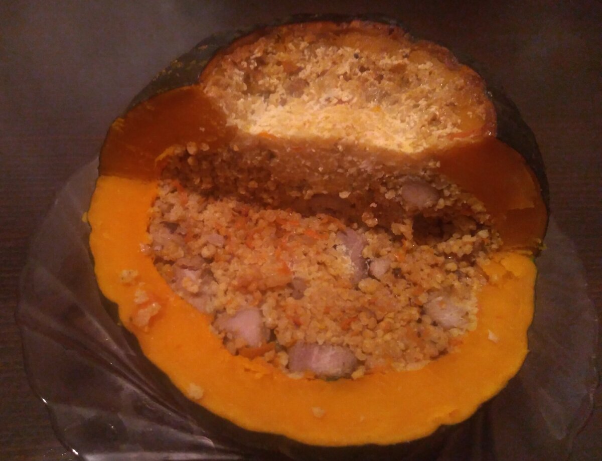 Тыквенный горшочек в разрезе. 