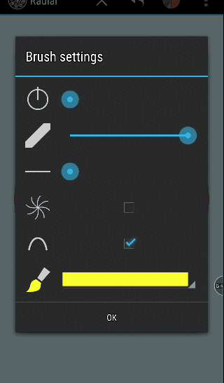 GIF- сделано с помощью приложения DU Recorder. на этом GIF- видим как закрашивать можно и при помощи первой линии, так же и при помощи второй тоже можно;).