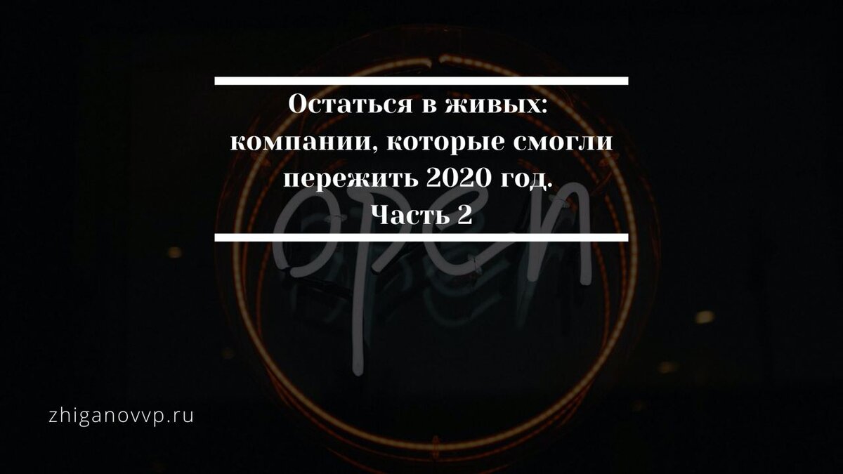 Компании пережившие пандемию. Жиганов Владимир