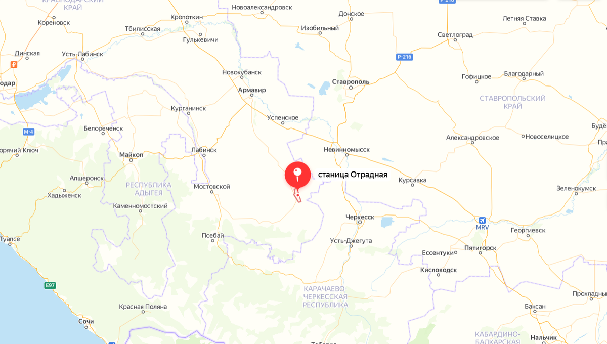 Screen shot с Яндекс карт