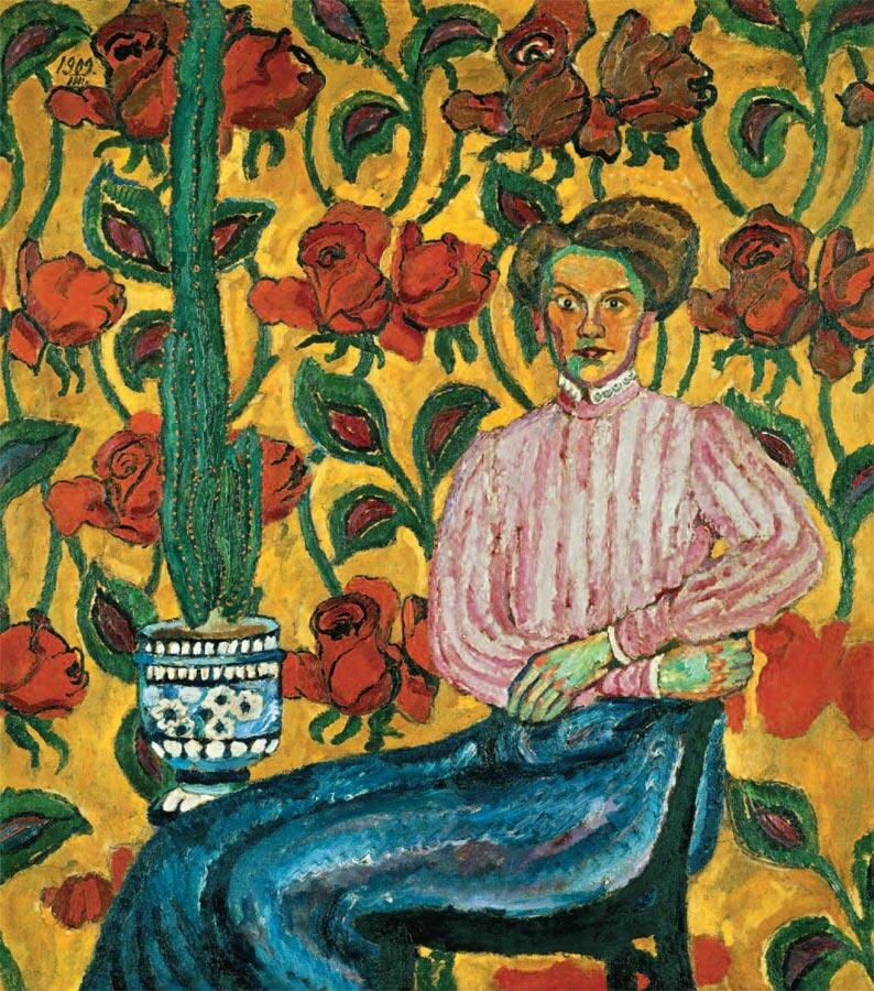 И. МАШКОВ. Портрет Варвары Петровны Виноградовой. 1909 
Холст, масло. 144х128. ГТГ