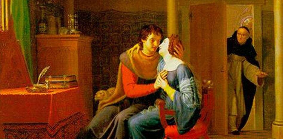 В этой работе французского художника Жана Виньо (1885-1826) под названием «Любовь Элоизы и Абеляра» представлена ​​сцена, в которой влюбленные удивлены дядей Элоизы, Фульберто. Секрет, который они хранили, вызвал скандал, усугубляемый беременностью Элоизы. Страсть к этим встречам никогда не угаснет в сердце Элоизы, в том числе и в сердце Педро Абеляра, по крайней мере, внешне, потому что он напишет: «Я виноват больше, сжигая вас под мешком и пеплом, освященным для алтарей, это было за преступления, которые принесли мне мои несчастья », что, кажется, показывает, что он продолжал любить ее, несмотря ни на что. Со своей стороны, Элоиза напишет ей: «Я ненавидела себя за то, что показала тебе свою любовь, и я пришла сюда, чтобы потерять себя, потому что ты живешь в мире». Две души, которым, казалось, суждено было любить друг друга, но никогда не смогли объединиться.  Изображение из открытых источников.