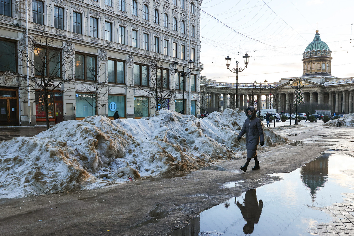 Снег в питере вчера фото