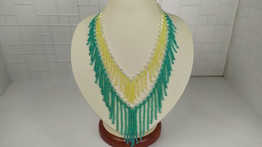 Лёгкое Колье из Бисера и Бусин Своими Руками Мастер Класс / Beaded Necklace and Busin!