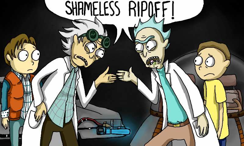 рик санчес назад в будущее. назад в будущее в стиле рик и морти. рик и морти марти макфлай. рик санчес с 137. рик морти и рик и марти.