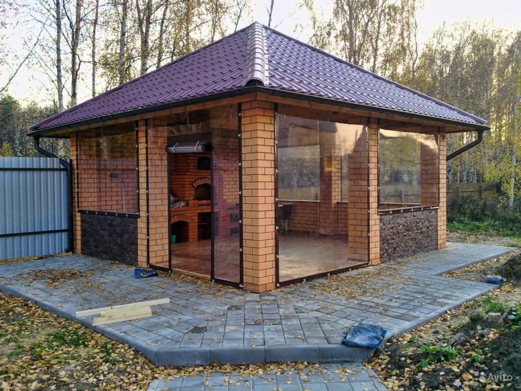  Сделай сам беседку на дачу: капитальное кирпичное строение