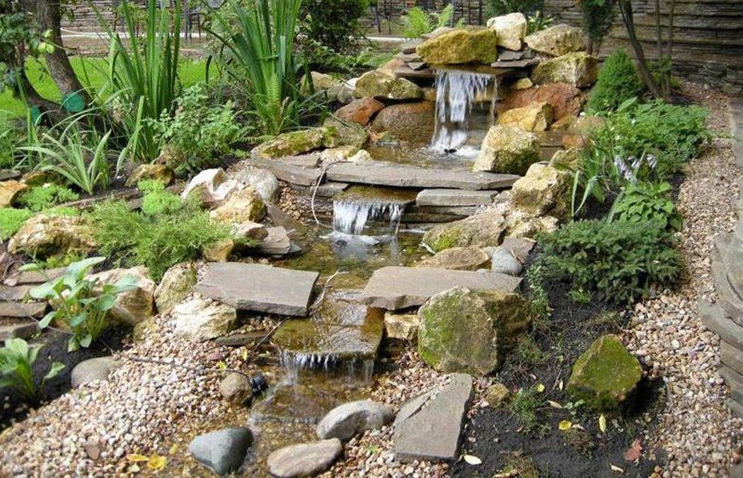 Место для водопада в саду