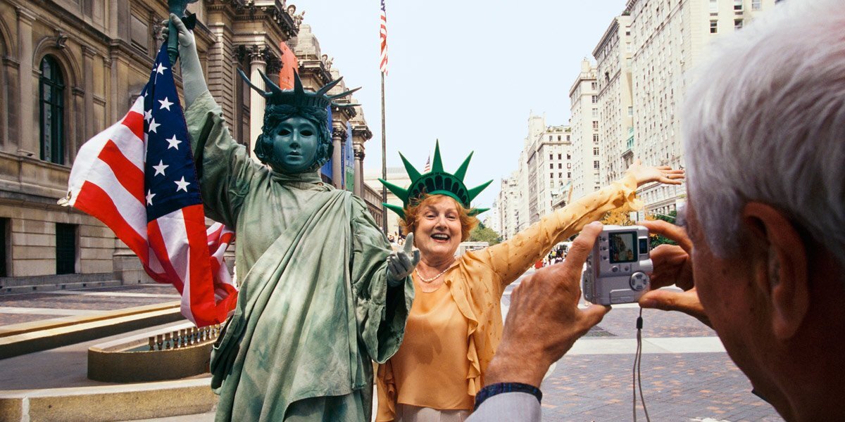Туристка в Нью-Йорке.