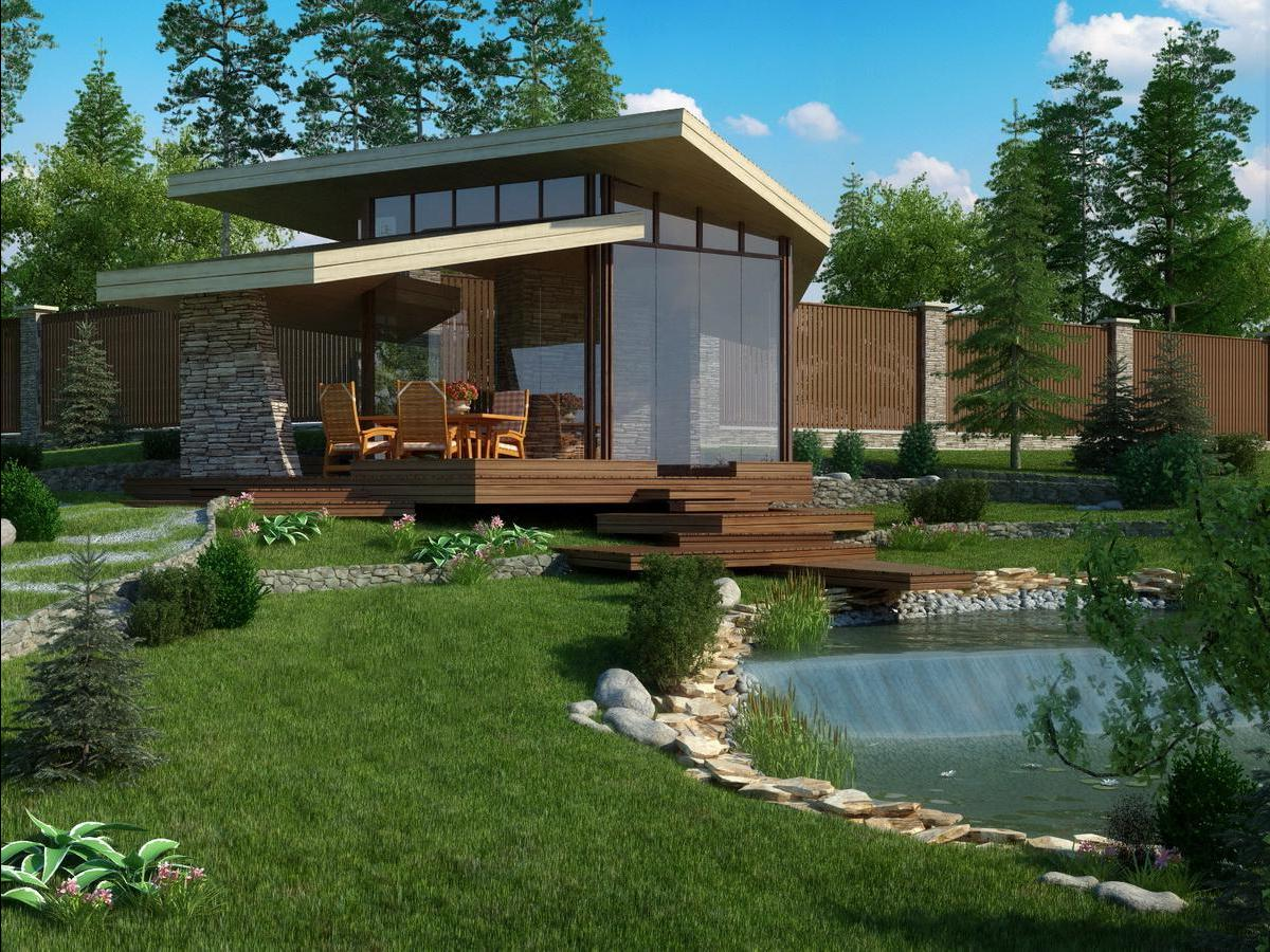 Сложный рельеф не всегда стоит выравнивать, очень часто приходят великолепные, неординарные идеи. Это тот самый случай ландшафтного дизайна, когда минусы легко превращаются в плюсы. Хорошо украсит участок склон, который можно оборудовать лестницей с каменными ступенями, или подпорная стенка, габион возле оврага. Естественное возвышение идеально подойдёт для альпийской горки, а болотистая низинка для пруда. 
