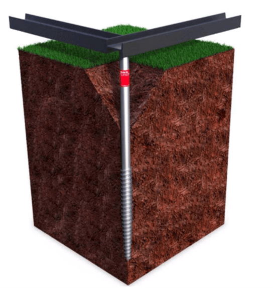 Устройство свайно-винтового фундамента.