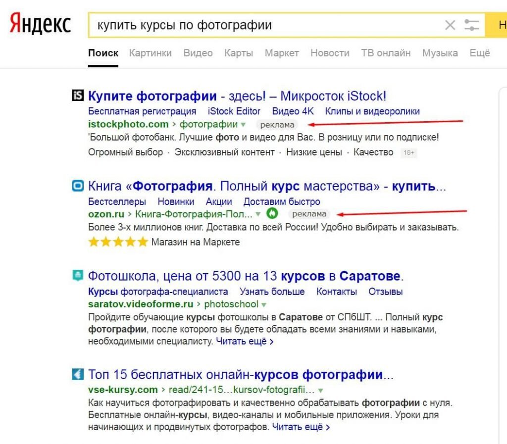 Первые строчки занимает бизнес, продвигающийся через контекстную рекламу