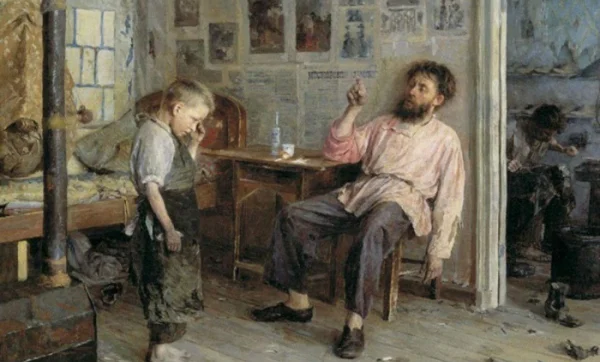 «Пьяный отец семейства» (1861 г) . Автор: Алексей Иванович Корзухин. 