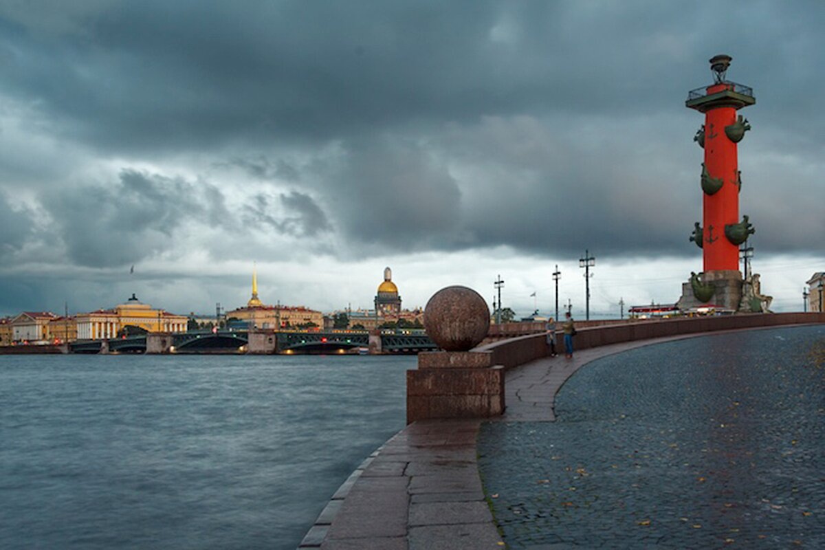 Осенний Санкт Петербург стрелка Васильевского острова