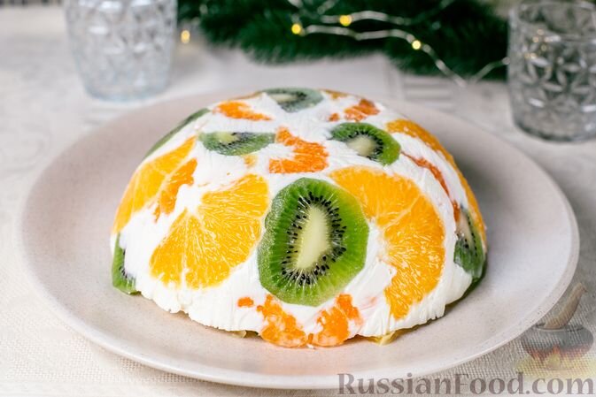 ЖЕЛЕЙНЫЙ торт фруктовый новый год