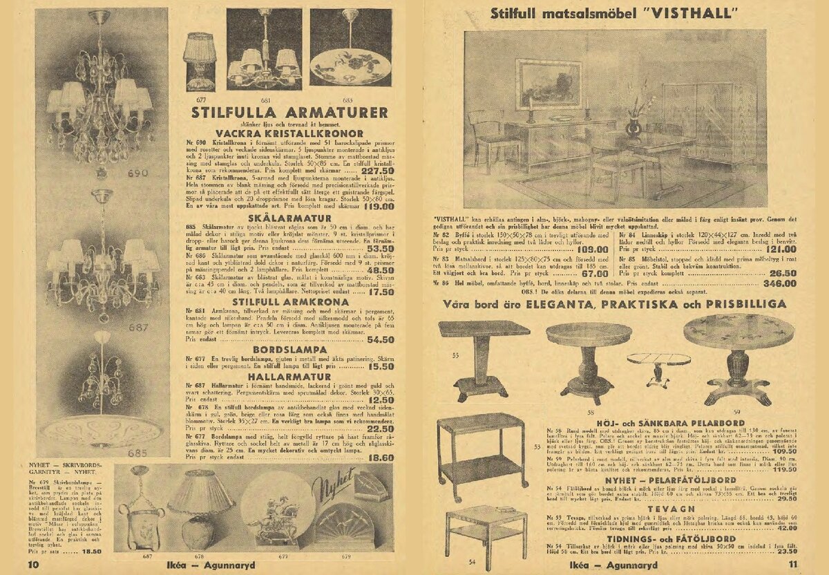 Мебель появляется только во второй половине каталога и выглядит скорее как дополнительный, а не основной товар.