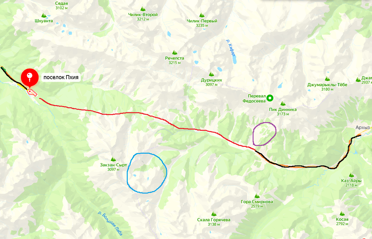 Проект дороги архыз красная поляна на карте