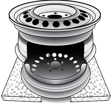 Садовая печь из колесных дисков