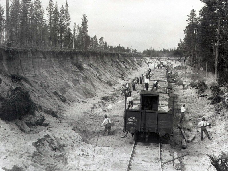 На строительстве Мурманской железной дороги, лето 1916 г.