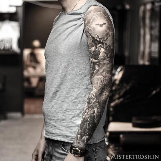 Мужские татуировки в японском стиле черно белые (54 фото)
