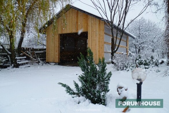 Каркасный дом в Кущёвской гараж