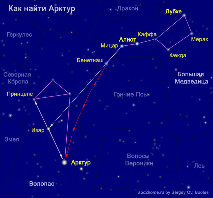 Схема созвездия большая медведица самая яркая звезда