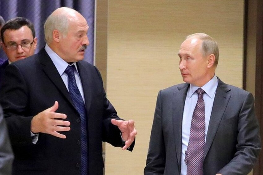 Президент Беларуси Александр Лукашенко и президент России Владимир Путин. Фото: vesti.bb.lv