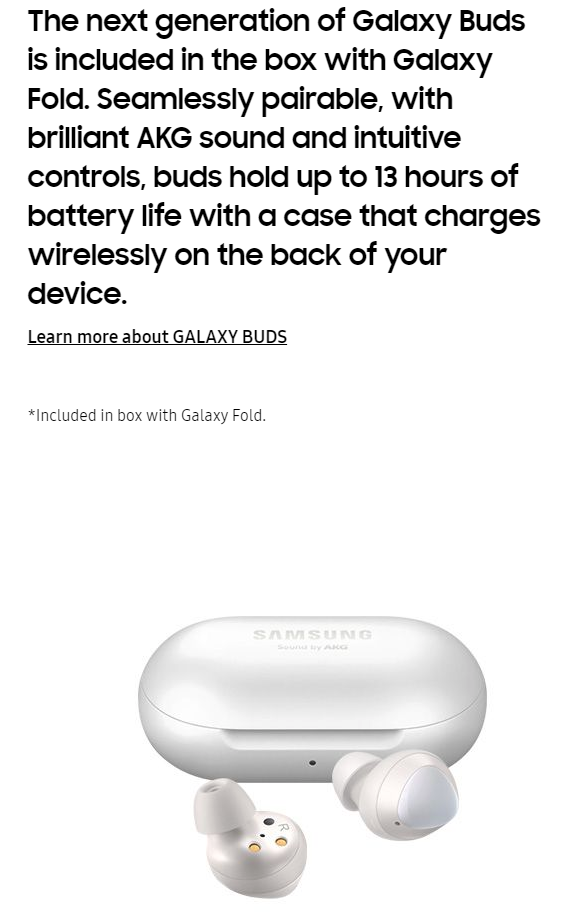 *Входит в комплект с Galaxy Fold