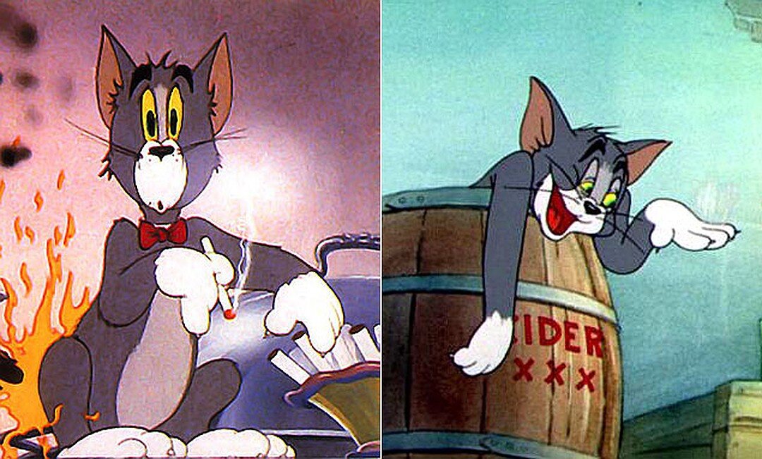 Герои мультфильма не раз были замечены за курением и злоупотреблением алкоголем