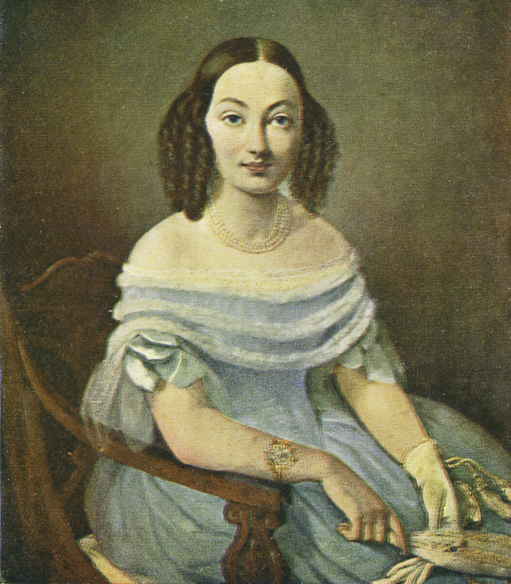Каролина Павлова. Портрет работы К.А. Молдавского. 1841 год