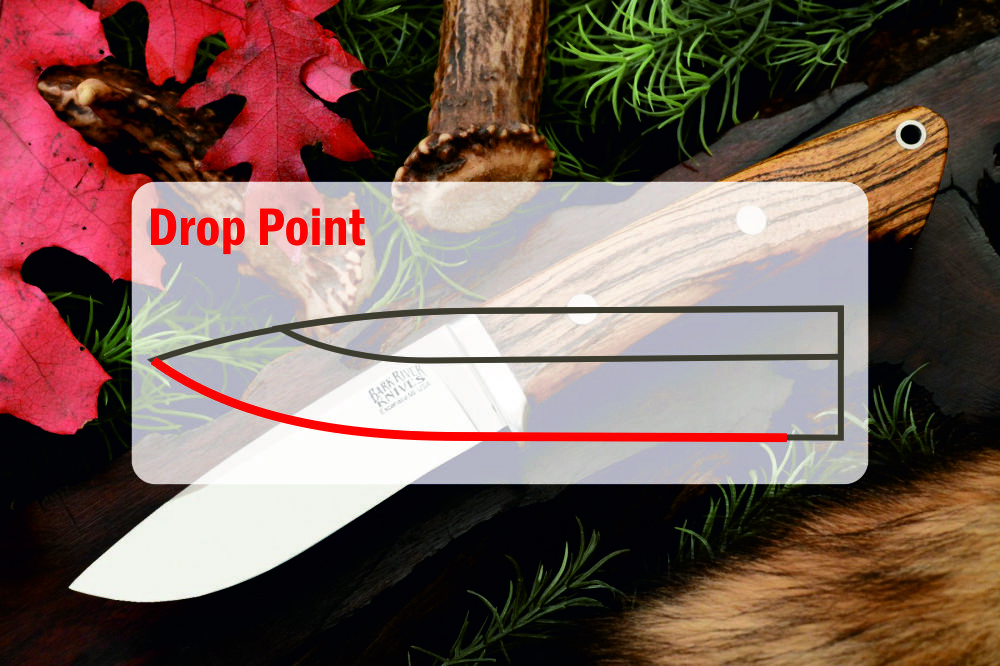 На фото: схематический чертеж клинка с профилем Drop Point (капля)